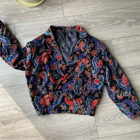 Vintage Golden Horse Paisley Print Made in Japan Bomber Jacket - Picture 15 of 15